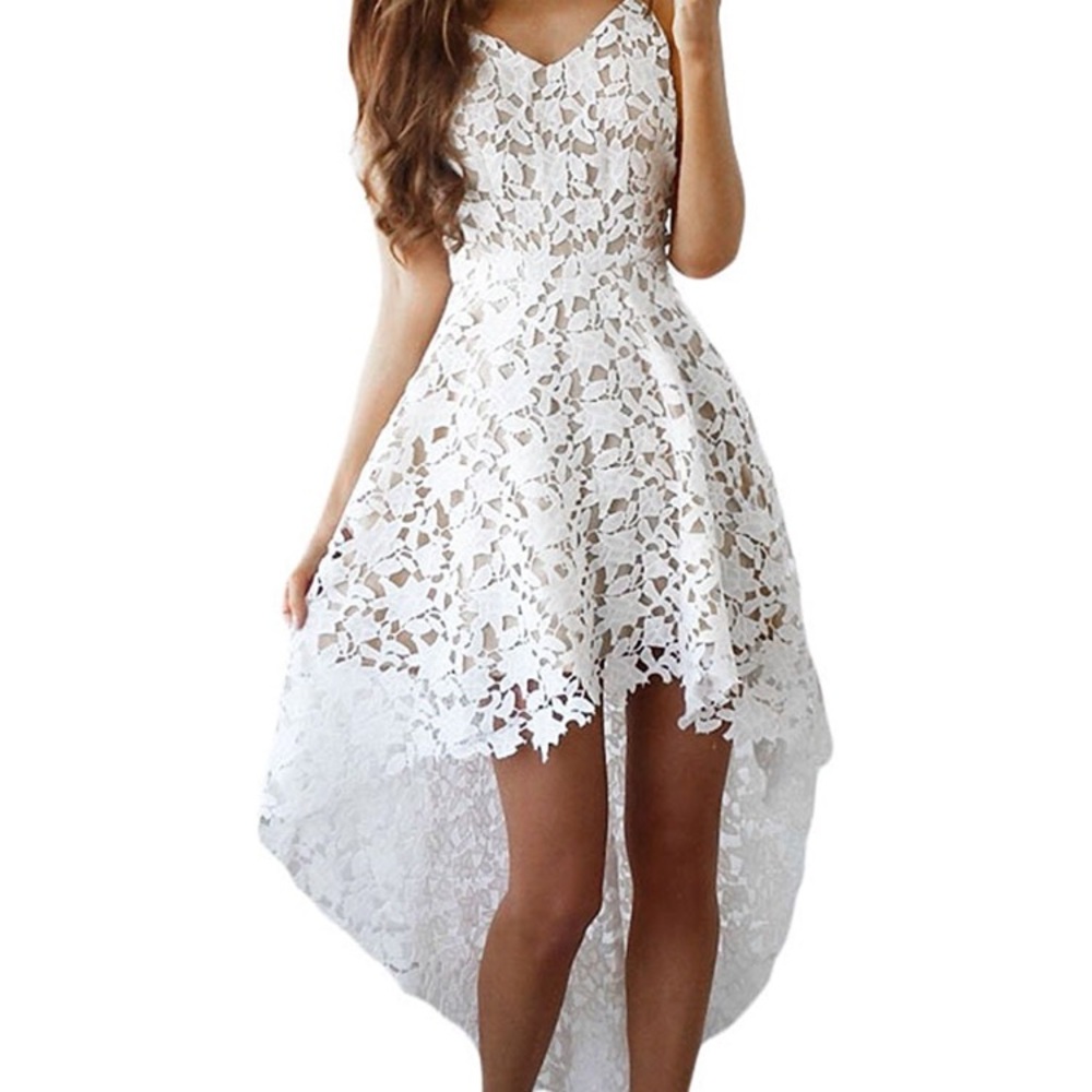 Lace white and tan dress